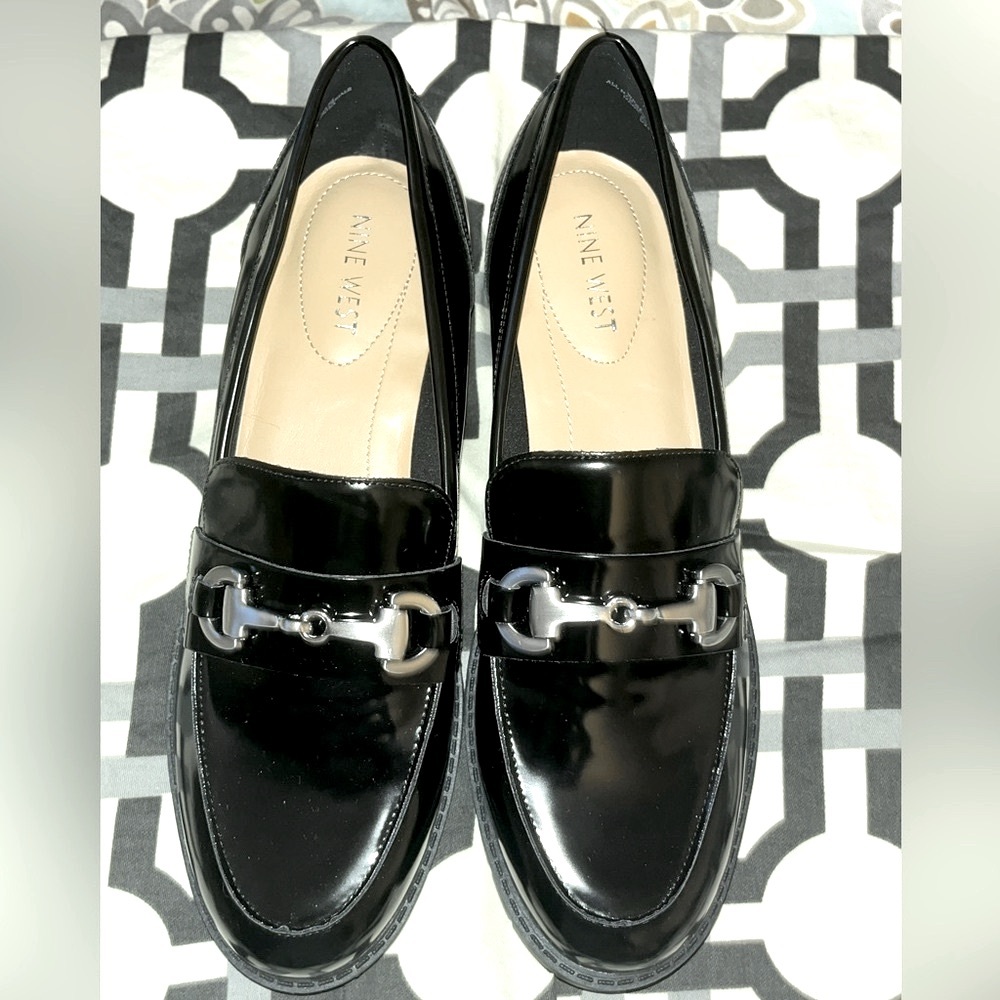 Nine West Black Patent Loafers